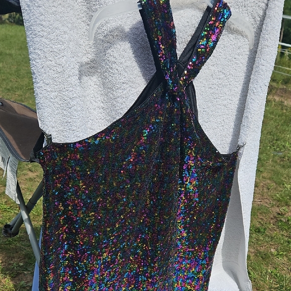 Grace Karin Tops - Grace Karin Multicolor Sequin Halter Top